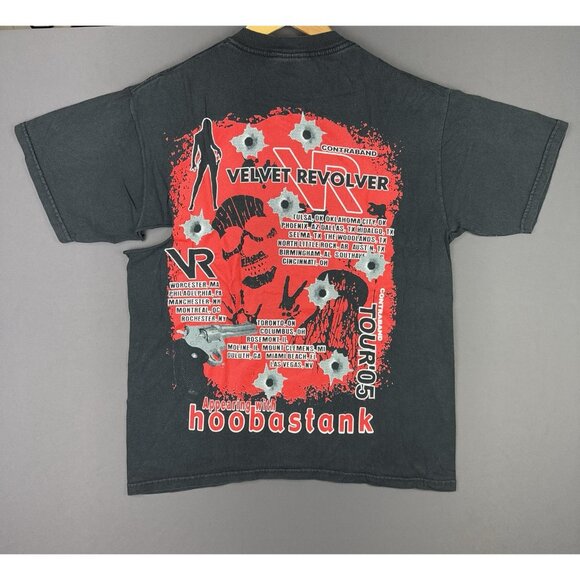 Vintage Y2K Velvet Revolver Tour Concert Promo Hoobastank Contraband Black Tee - Picture 2 of 15